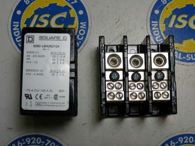 <B>Square D - </B>9080-LBA362104 Distribution Block Series C